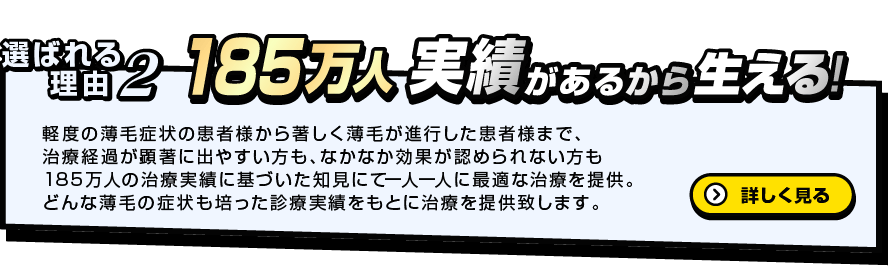 選ばれる理由2　実績があるから生える！