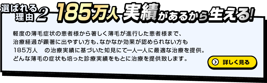 選ばれる理由2　実績があるから生える！
