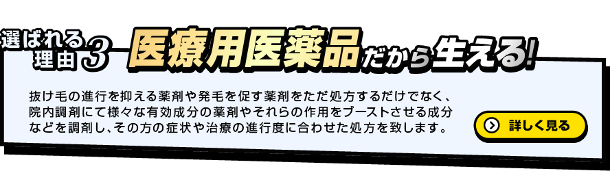 選ばれる理由3　医薬品だから生える！