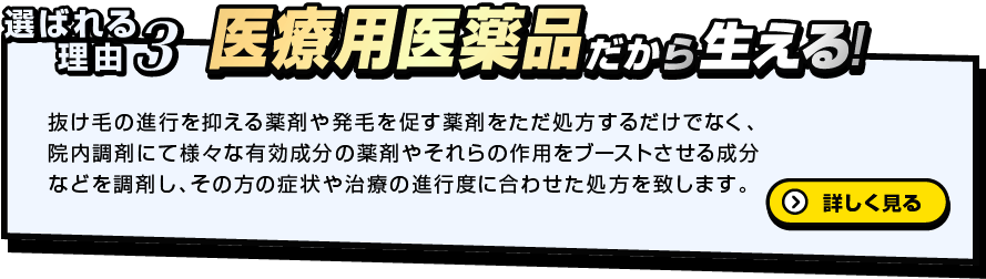 選ばれる理由3　医薬品だから生える！
